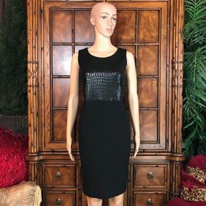 Anne Klein Paris Stroll Croc Embossed Faux Leather Dress